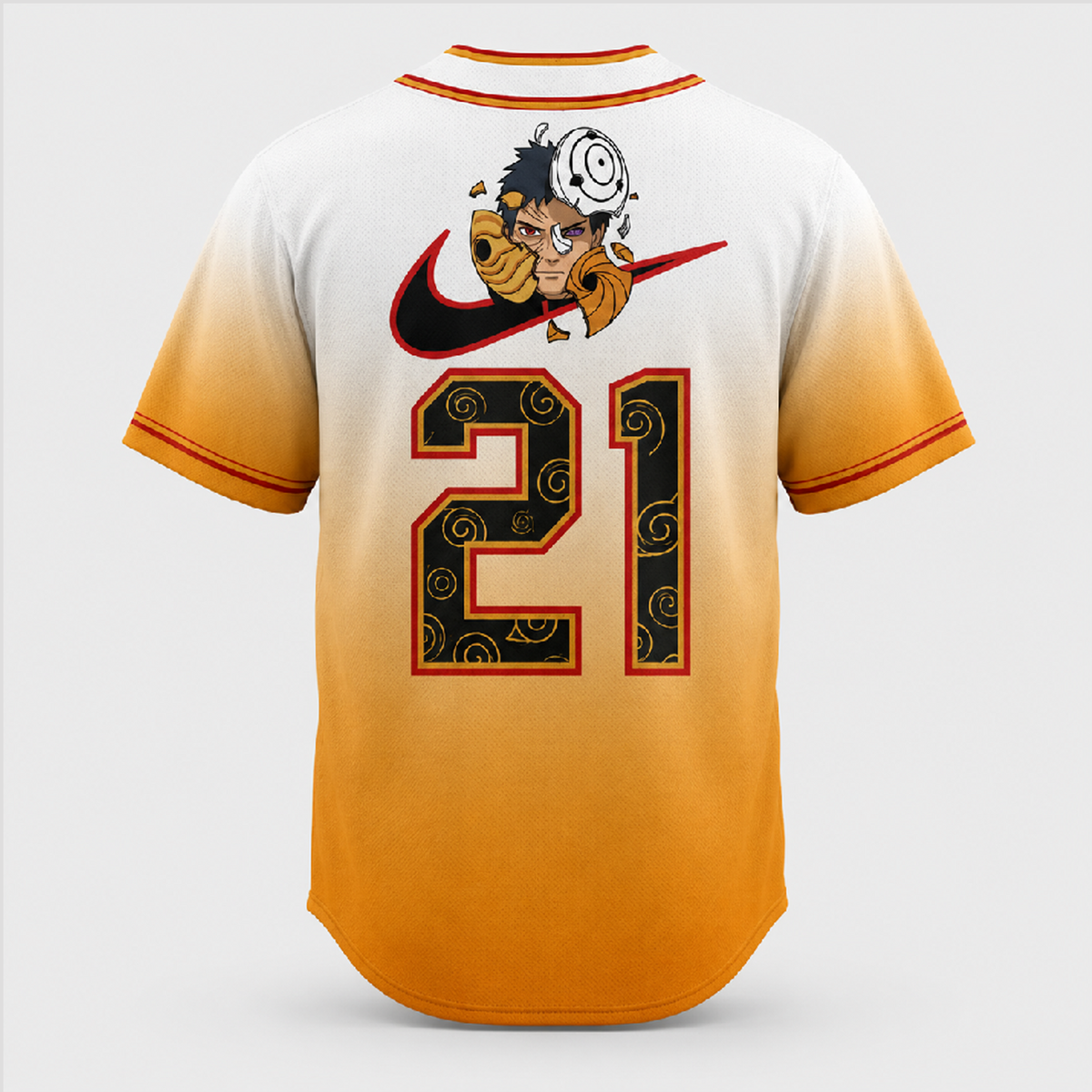 Custom Orange Masked Ninja Baseball Jersey, Personalized Name Number Anime Inspired Shirt - Custom Fan Apparel Image 5