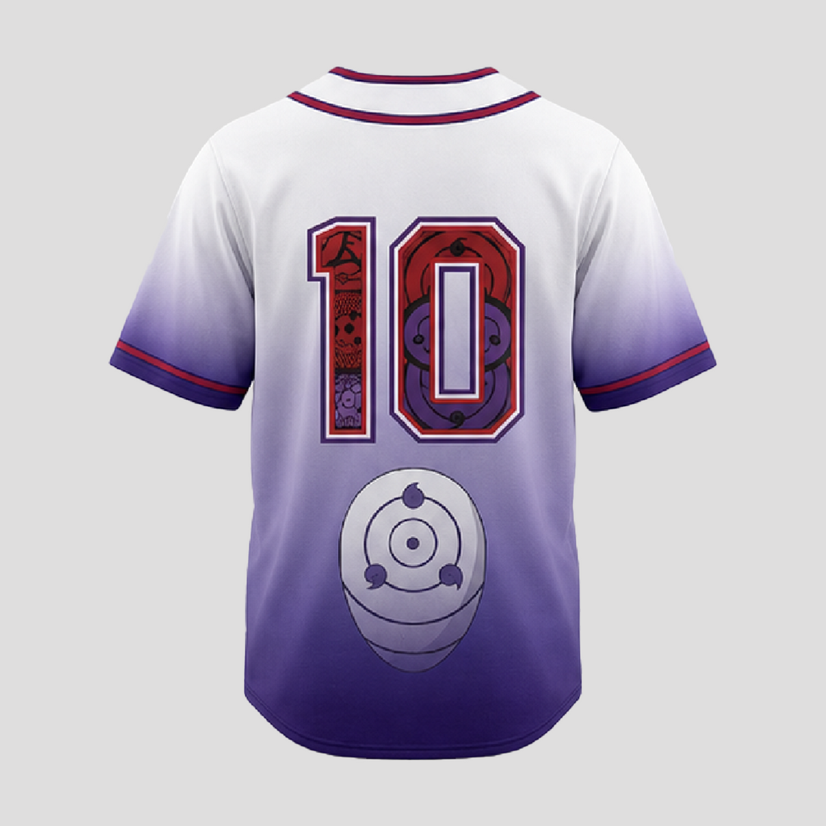 Custom Mystic Eye Baseball Jersey, Purple Gradient Anime Inspired Shirt - Custom Fan Apparel Image 3