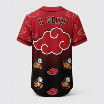 Custom Red Cloud Ninja Baseball Jersey, Personalized Name Number Anime Inspired Shirt - Custom Fan Apparel Image 3