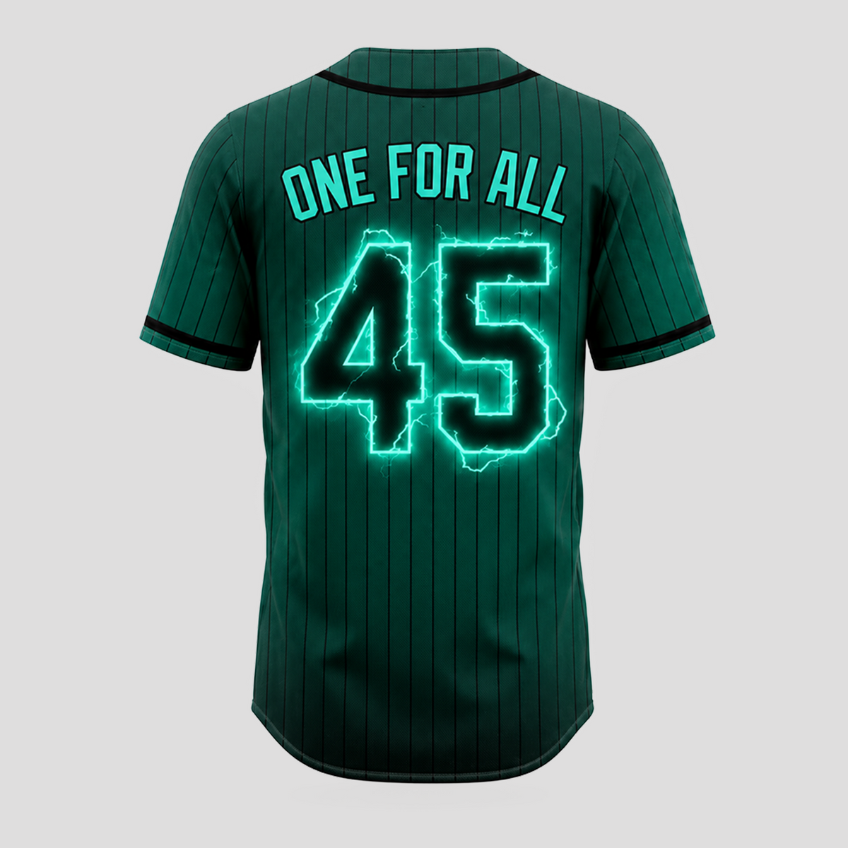 Custom Green Lightning Anime Baseball Jersey, Hero Academy Inspired Full Cowl Fan Shirt - Custom Fan Apparel Image 5