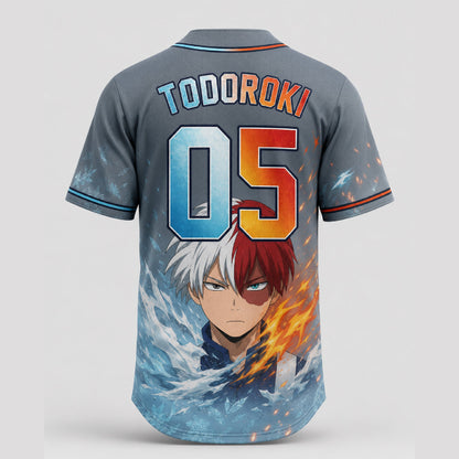 Custom Element Power Baseball Jersey, Fire Ice Anime Hero Inspired Shirt - Custom Fan Apparel Image 3