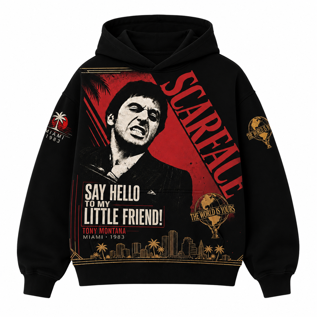 Scarface Vintage Bootleg Tee/Hoodie – Tony Montana Miami 1983 Shirt - Custom Fan Apparel Image 2