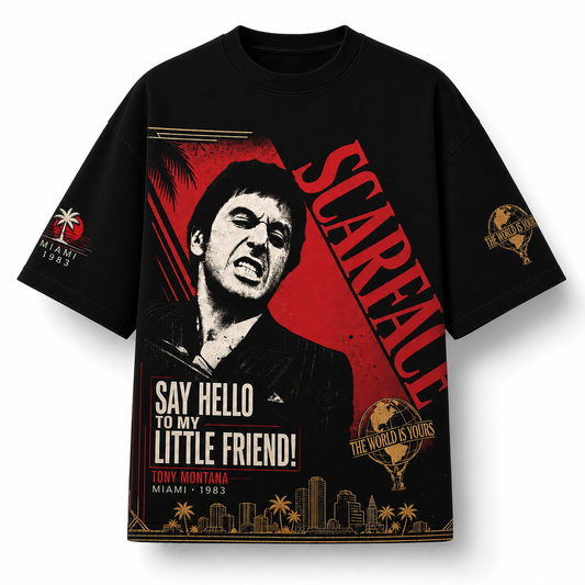 Scarface Vintage Bootleg Tee/Hoodie – Tony Montana Miami 1983 Shirt - Custom Fan Apparel Image 1