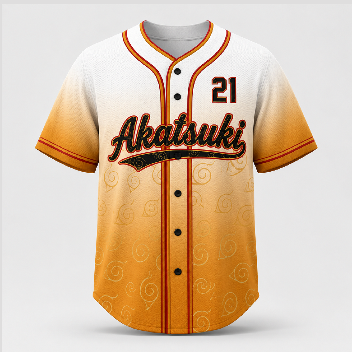 Custom Orange Masked Ninja Baseball Jersey, Personalized Name Number Anime Inspired Shirt - Custom Fan Apparel Image 3