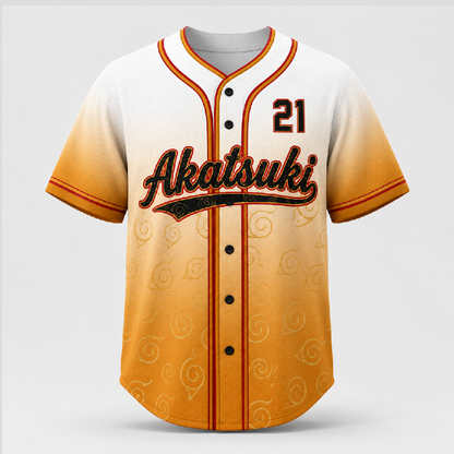 Custom Orange Masked Ninja Baseball Jersey, Personalized Name Number Anime Inspired Shirt - Custom Fan Apparel Image 3