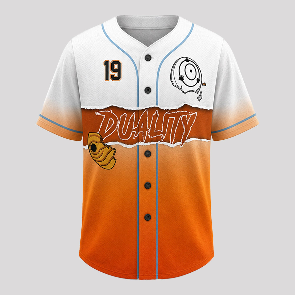 Custom Orange Masked Ninja Baseball Jersey, Personalized Name Number Anime Inspired Shirt - Custom Fan Apparel Image 5