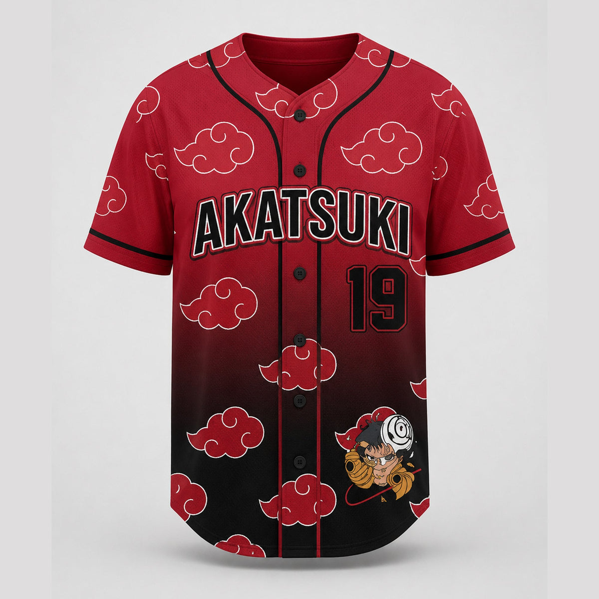 Custom Red Cloud Ninja Baseball Jersey, Personalized Name Number Anime Inspired Shirt - Custom Fan Apparel Image 2