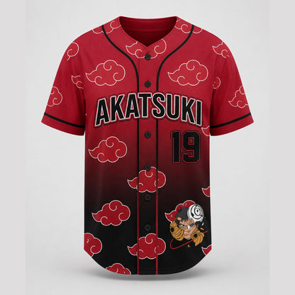 Custom Red Cloud Ninja Baseball Jersey, Personalized Name Number Anime Inspired Shirt - Custom Fan Apparel Image 2