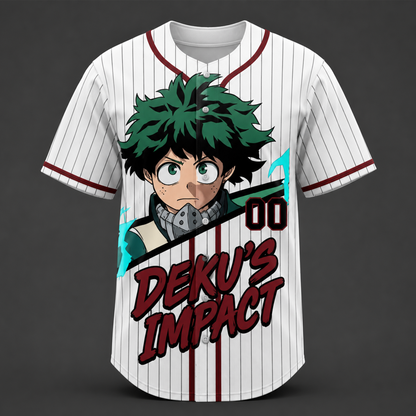 Custom Green Power Baseball Jersey — Anime Hero Academy Inspired Shirt - Custom Fan Apparel Image 3