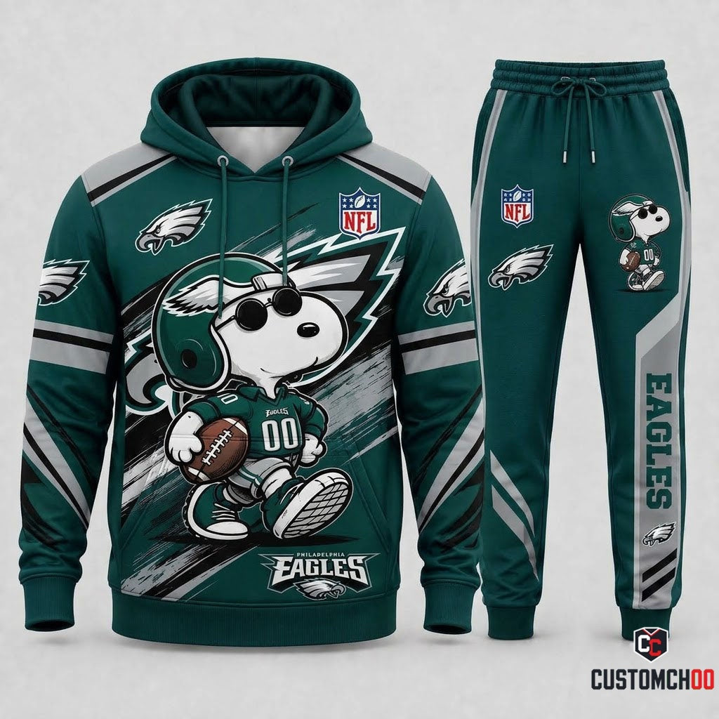Snoopy NFL Fan Set — Hoodie & Sweatpants | All 32 Football Teams Available