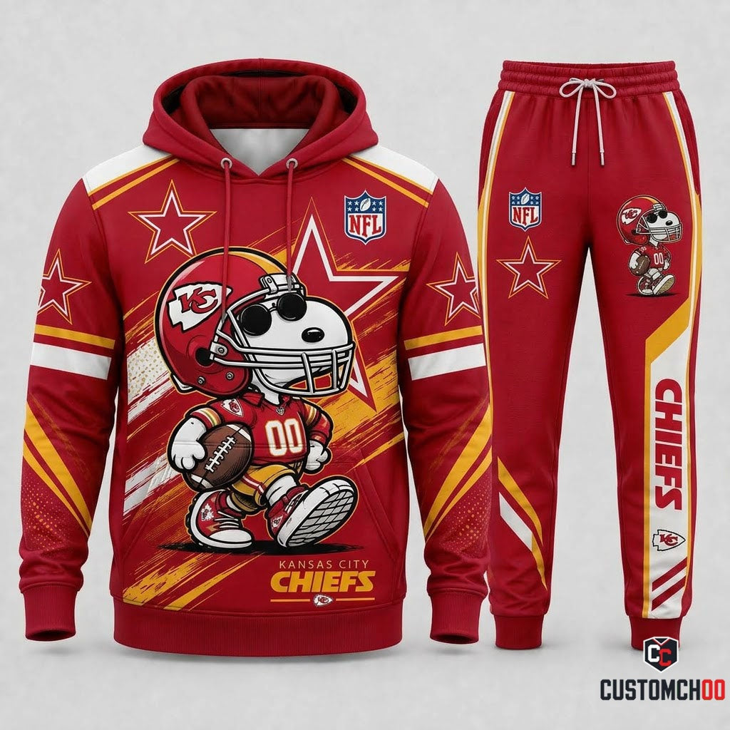 Snoopy NFL Fan Set — Hoodie & Sweatpants | All 32 Football Teams Available