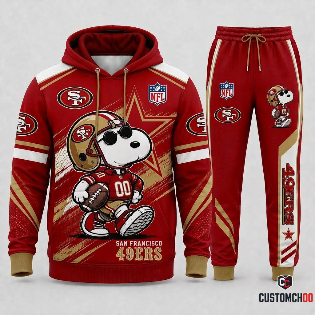 Snoopy NFL Fan Set — Hoodie & Sweatpants | All 32 Football Teams Available