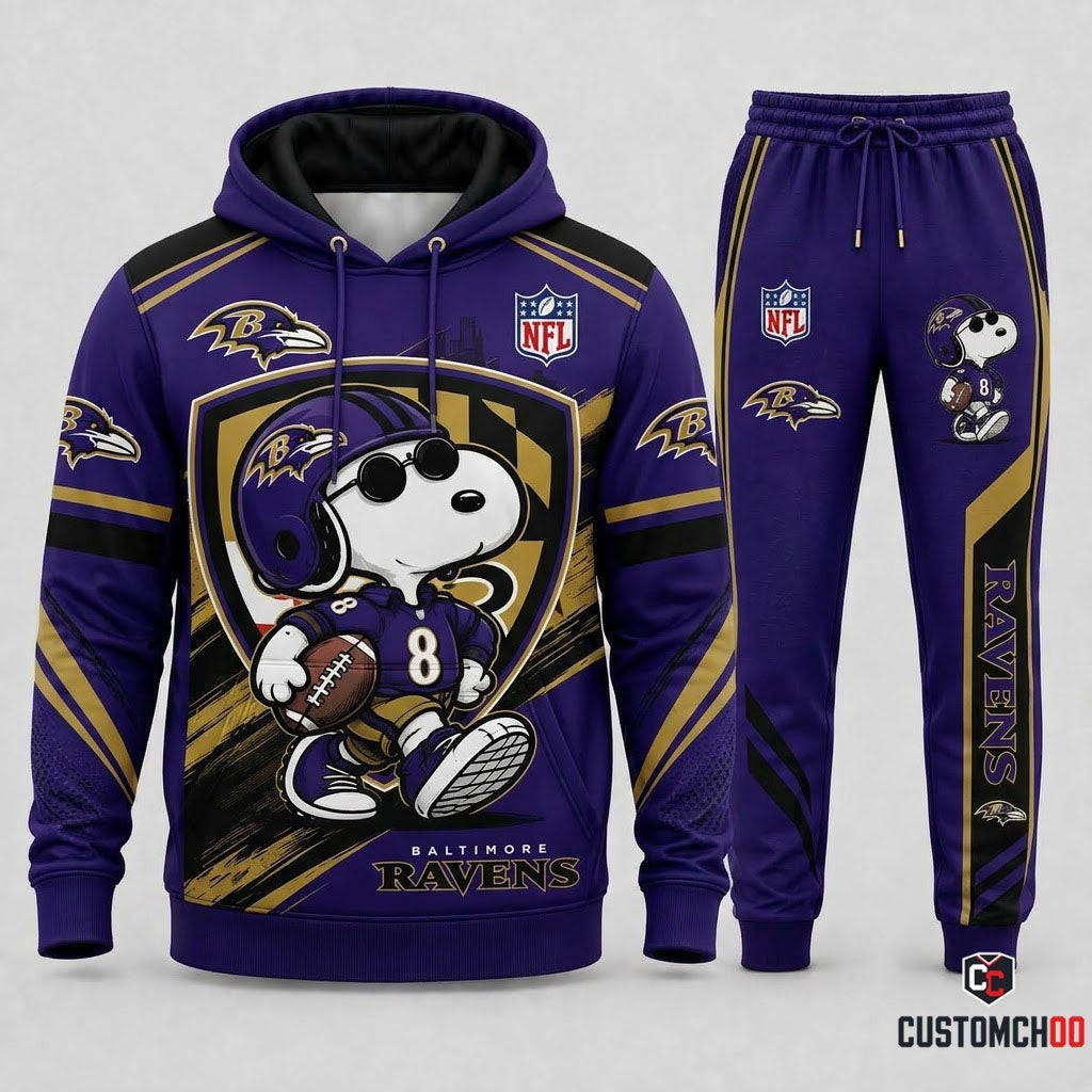 Snoopy NFL Fan Set — Hoodie & Sweatpants | All 32 Football Teams Available