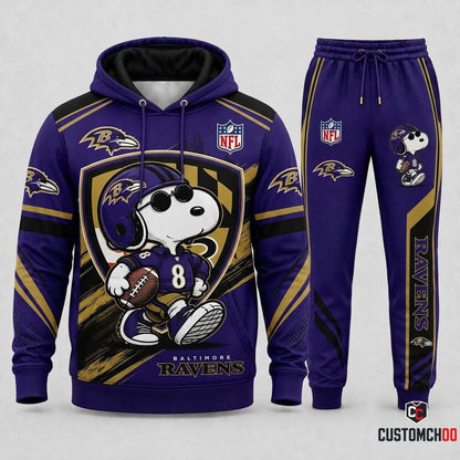 Snoopy NFL Fan Set — Hoodie & Sweatpants | All 32 Football Teams Available