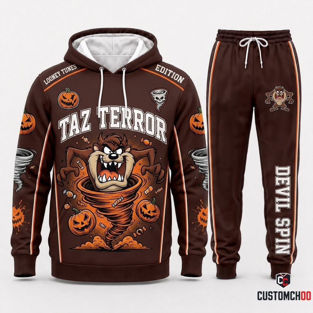 Taz Pumpkin Tornado Halloween Hoodie and Pants Set