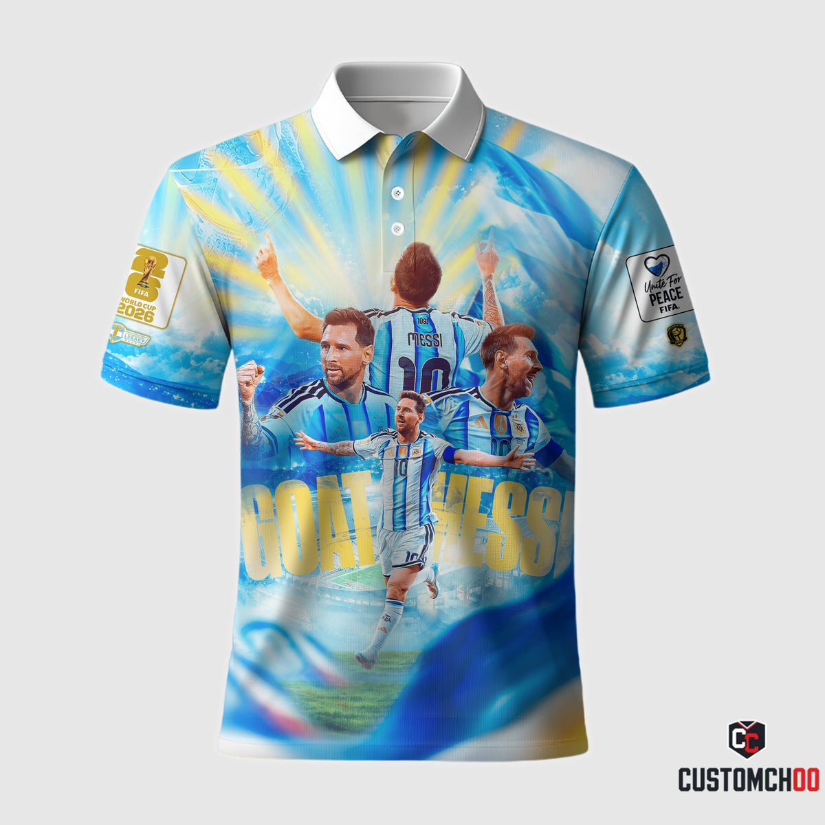 Argentina GOAT Soccer Graphic Hoodie, Football Legend Sweatshirt, Blue Champion T-Shirt, Zip Hoodie & Polo Fan Shirt