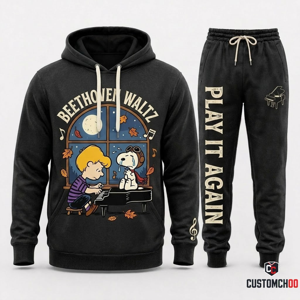 BEETHOVEN WALTZ - It's The Great Pumpkin Charlie Brown Hoodie & Pants Set - Vintage Halloween Streetwear