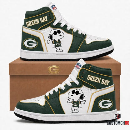 Green Bay Packers - Snoopy NFL 32-Team Fan Sneakers | All 32 Football Teams Available