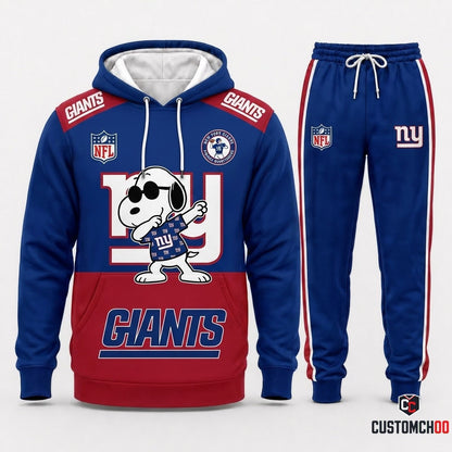 New York Giants - Snoopy NFL 32-Team Fan Tracksuit Set — Hoodie & Jogger Pants