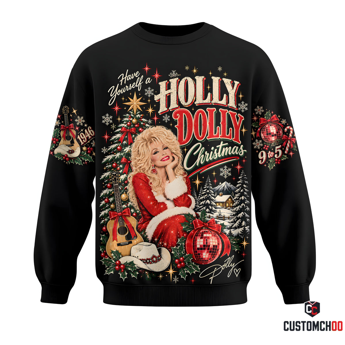Holly Dolly Christmas Shirt — Dolly Parton Holiday Graphic Tee