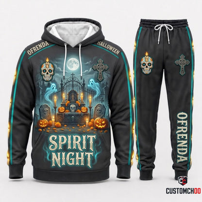 Haunted Ofrenda - Dia de los Muertos x Halloween Spooky Fiesta Tracksuit Set - Hoodie & Jogger Pants (tracksuit hoodie and jogger pants set)