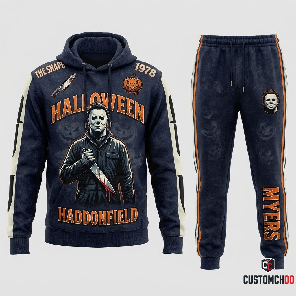 Michael Myers - Horror Slashers Solo Vintage Tracksuit Set - Hoodie & Jogger Pants (vintage horror slasher tracksuit set)