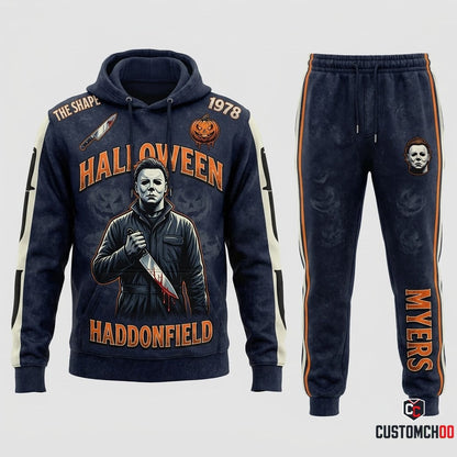 Michael Myers - Horror Slashers Solo Vintage Tracksuit Set - Hoodie & Jogger Pants (vintage horror slasher tracksuit set)