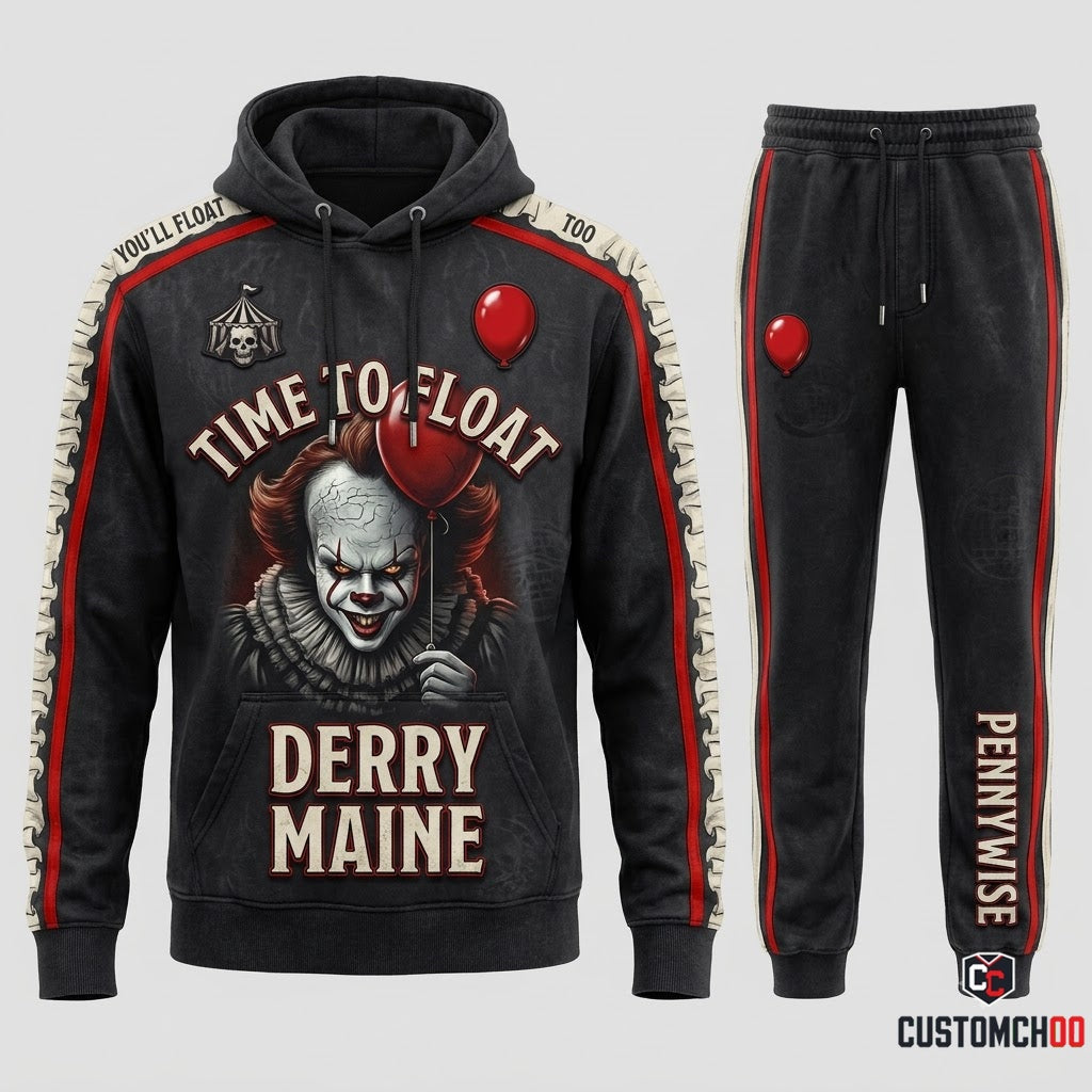 Pennywise - Horror Slashers Solo Vintage Tracksuit Set - Hoodie & Jogger Pants (vintage horror slasher tracksuit set)