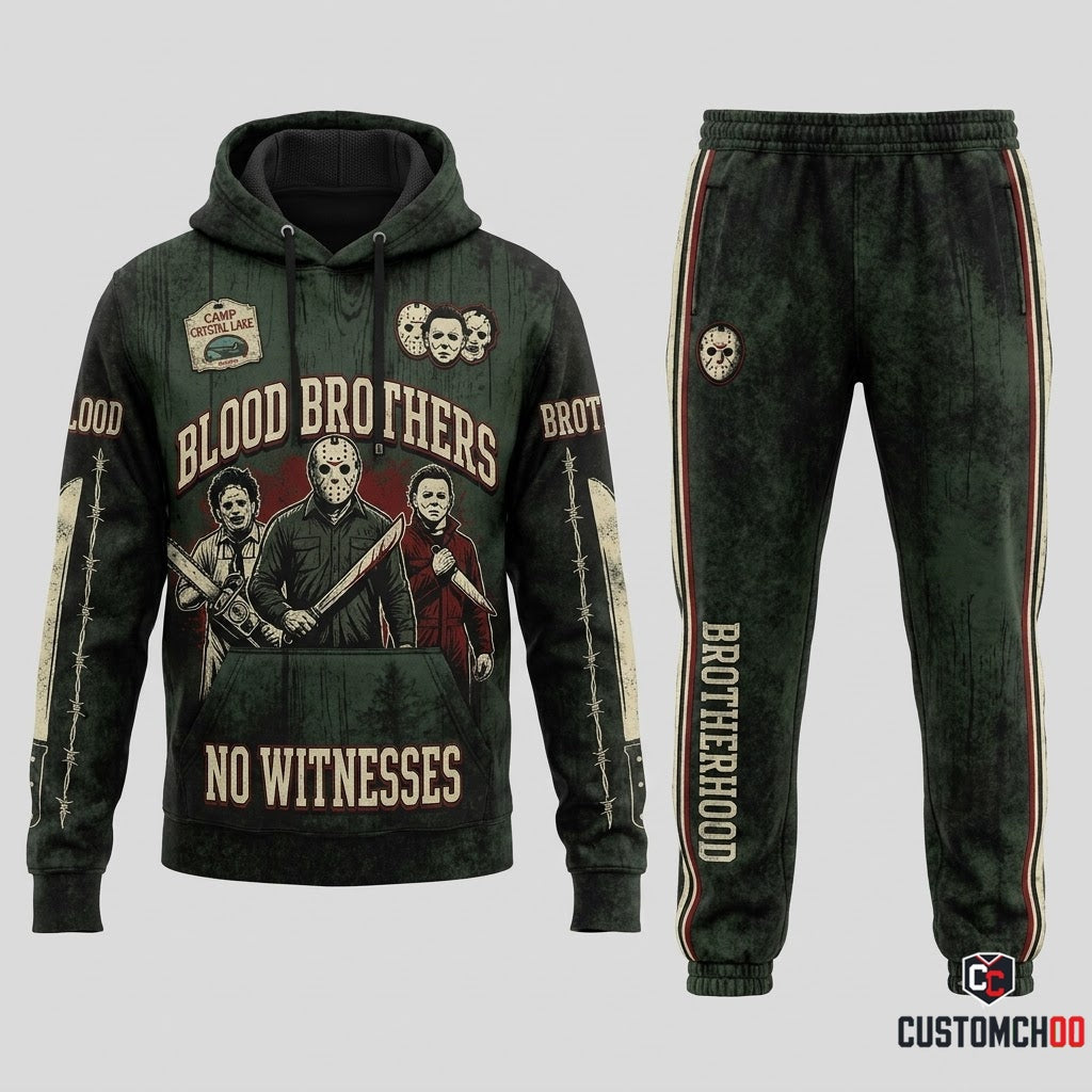 Blood Brothers - Horror Slashers Squad All-Stars Tracksuit Set - Hoodie & Jogger Pants (horror slasher squad team tracksuit set)