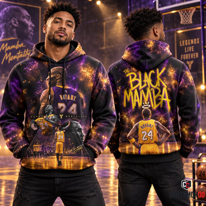 Limited Edition Black Mamba 24 Tribute Graphic Apparel â€” Hoodie, Zip Hoodie, Sweatshirt, Polo & T-Shirt