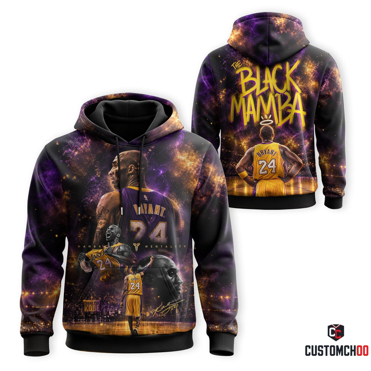 Limited Edition Black Mamba 24 Tribute Graphic Apparel â€” Hoodie, Zip Hoodie, Sweatshirt, Polo & T-Shirt