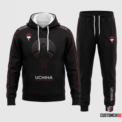 Itachi Uchiha Anime Tracksuit Set - Hoodie & Jogger Pants - 05. Clan Minimalist