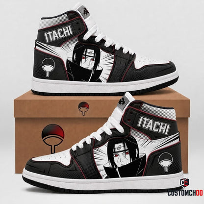 Itachi Uchiha Anime Canvas High Top Sneakers - 06. Manga Screentone