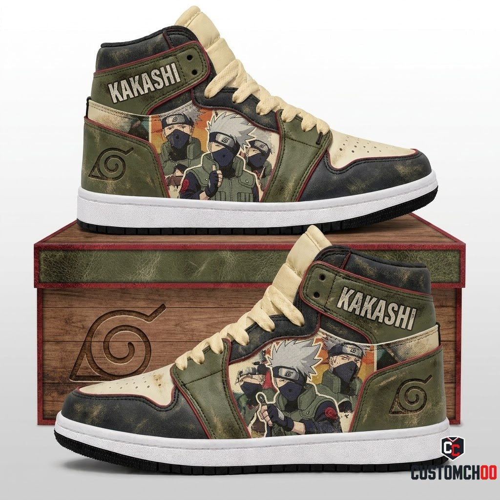 Kakashi Hatake Anime Canvas High Top Sneakers - 04. Vintage 90s