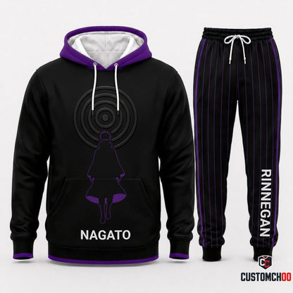 Pain (Nagato) Anime Tracksuit Set - Hoodie & Jogger Pants - 05. Clan Minimalist