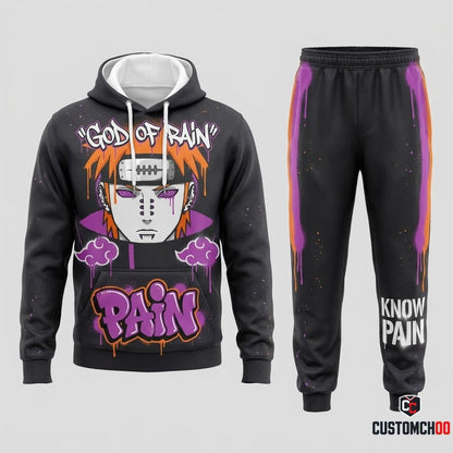 Pain (Nagato) Anime Tracksuit Set - Hoodie & Jogger Pants - 08. Street Graffiti