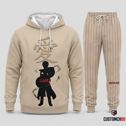 Gaara of the Sand Anime Tracksuit Set - Hoodie & Jogger Pants - 05. Clan Minimalist