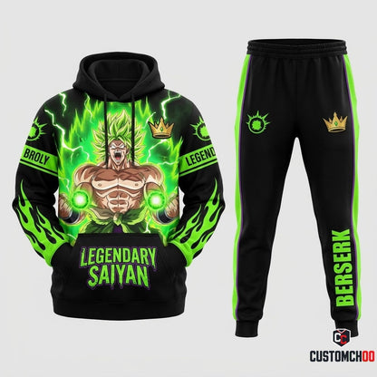 Broly Legendary Super Saiyan Anime Tracksuit Set - Hoodie & Jogger Pants - 01. Legendary Super Saiyan
