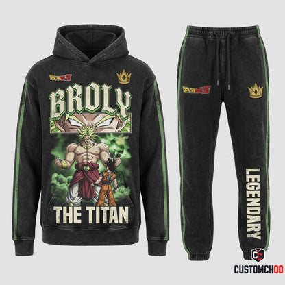 Broly Legendary Super Saiyan Anime Tracksuit Set - Hoodie & Jogger Pants - 05. Vintage Dark Titan