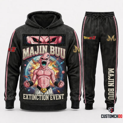 Majin Buu Anime Tracksuit Set - Hoodie & Jogger Pants - 05. Vintage 90s Bootleg
