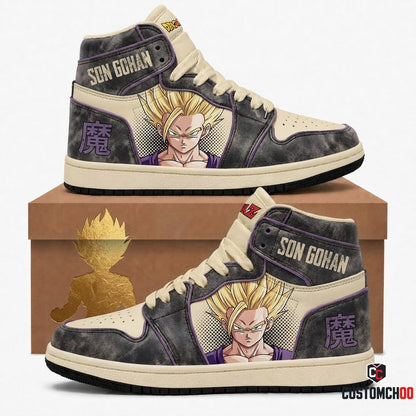 Gohan SSJ2 & Beast Anime Canvas High Top Sneakers - 06. Vintage Bootleg
