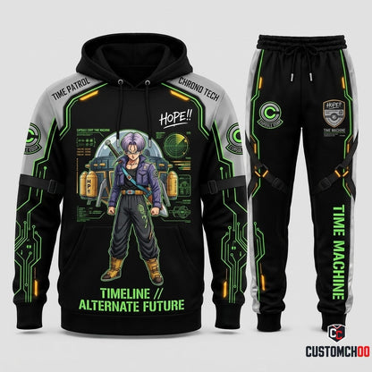 Future Trunks Sword Anime Tracksuit Set - Hoodie & Jogger Pants - 04. Time Machine Tech