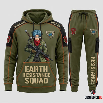 Future Trunks Sword Anime Tracksuit Set - Hoodie & Jogger Pants - 08. Tactical Resistance