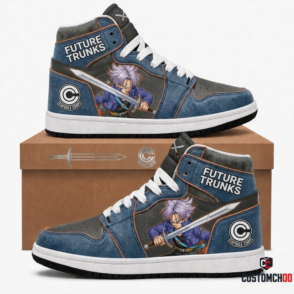 Future Trunks Sword Anime Canvas High Top Sneakers - 01. Capsule Denim Sword