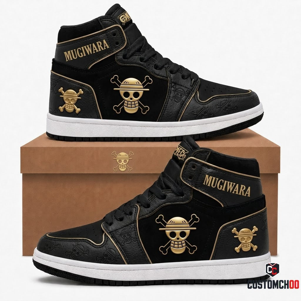 Monkey D. Luffy Gear 5 Anime Canvas High Top Sneakers - 06. Monogram Stealth