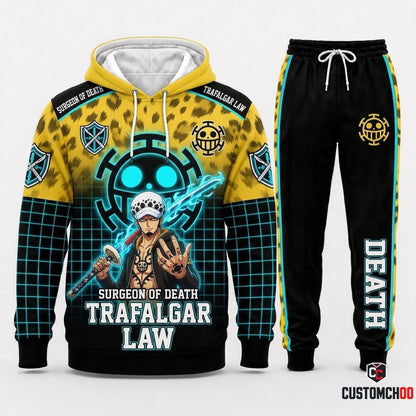 Trafalgar D. Water Law Anime Tracksuit Set - Hoodie & Jogger Pants - 01. Awakening