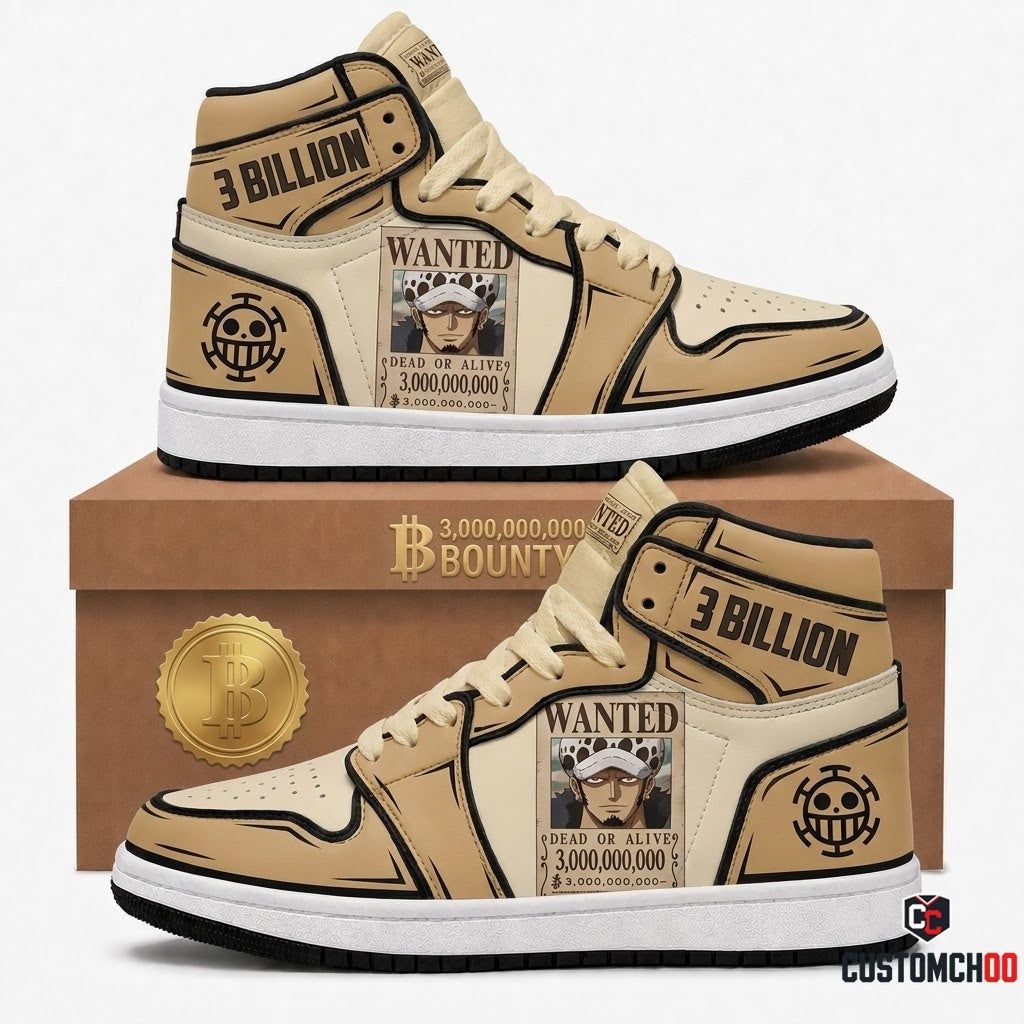 Trafalgar D. Water Law Anime Canvas High Top Sneakers - 04. Bounty
