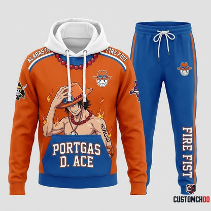 Portgas D. Ace Fire Fist Anime Tracksuit Set - Hoodie & Jogger Pants - 07. Classic Nostalgia