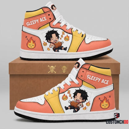 Portgas D. Ace Fire Fist Anime Canvas High Top Sneakers - 08. Chibi Pop
