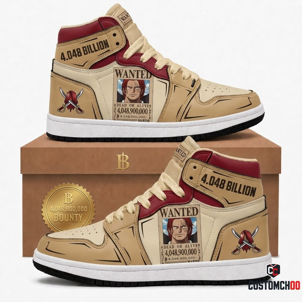 Red-Haired Shanks Emperor Anime Canvas High Top Sneakers - 04. Bounty